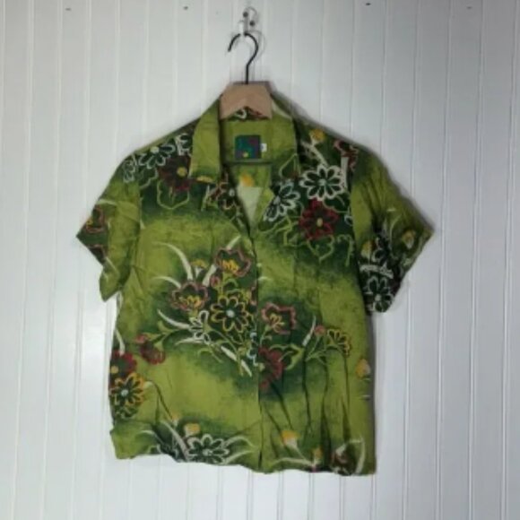 Jams World Vintage Floral Hawaiian Shirt Medium Nohara Print Made in Hawaii - Picture 1 of 7